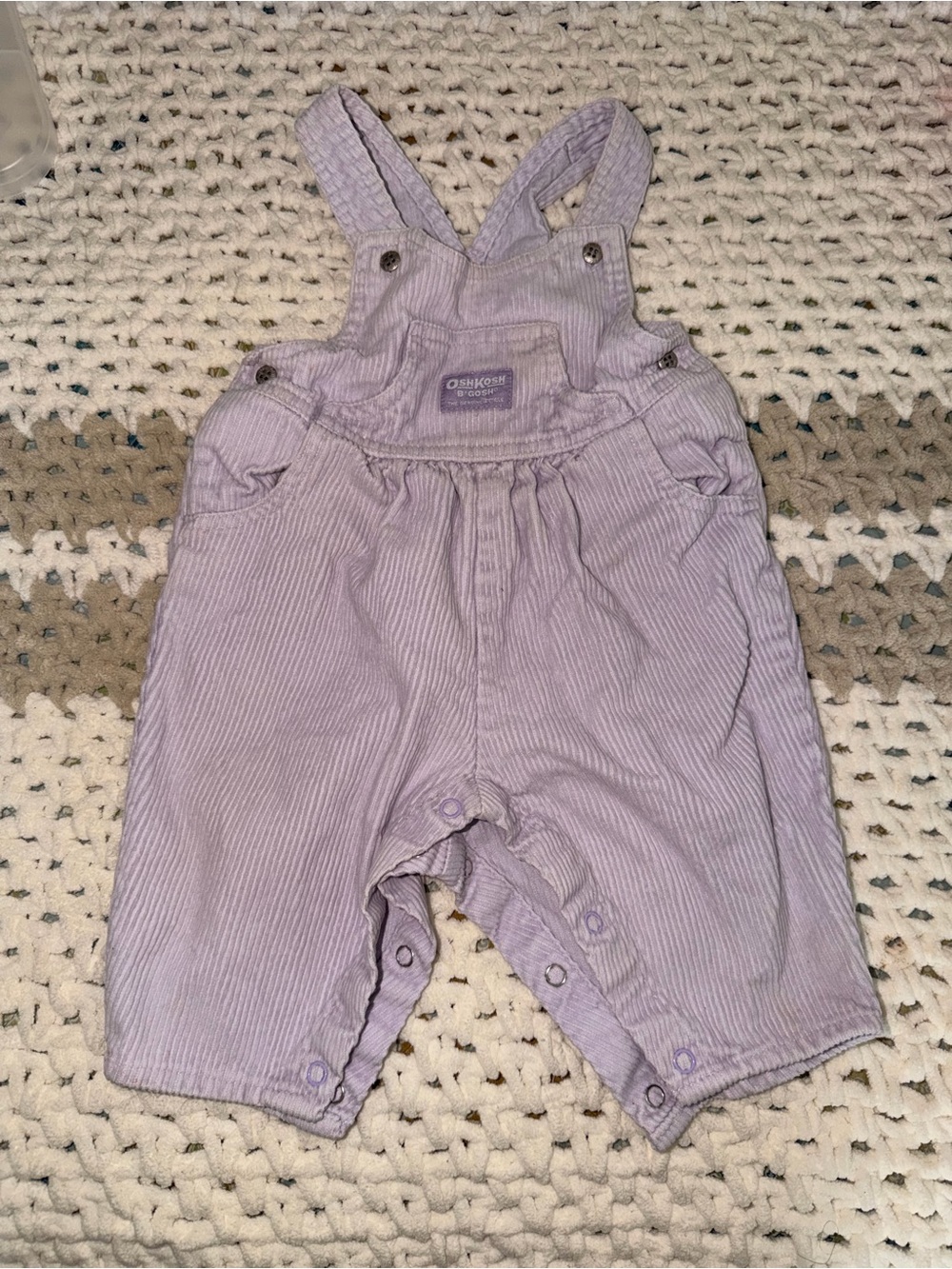 OshKosh B'gosh Lilac Corduroy Overalls with Snap Legs